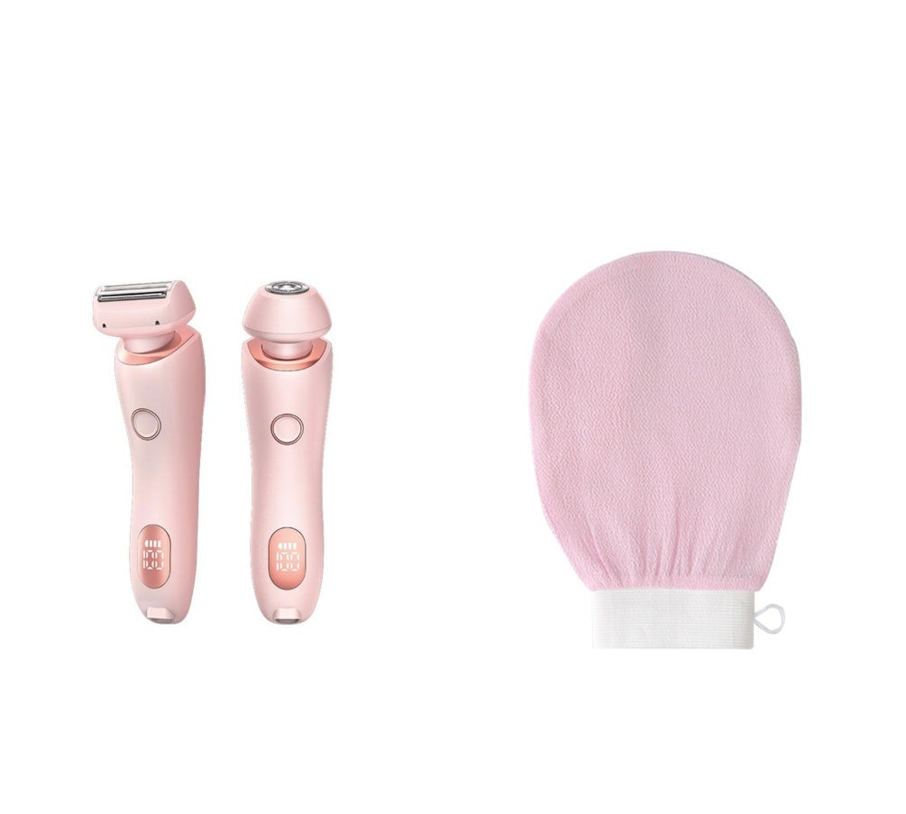 2 In 1 Hair Removal Epilator USB Rechargeable Trimmer Women Body Razor Face Leg Armpit Bikini Hand Pubic Shaver Hair Remover - AmberOcean